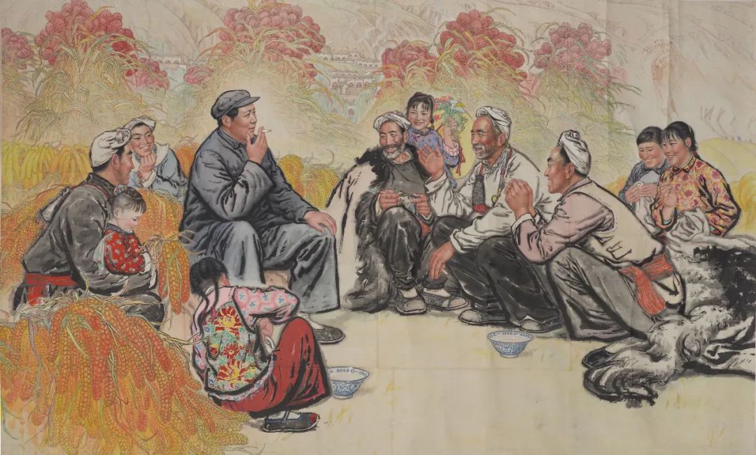知心话 刘文西（1933-2019）中国画   161×263.5cm 1974年 中国美术馆藏
