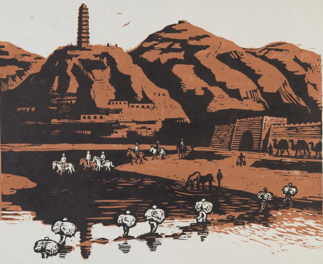 回忆延安  古元（1919-1996）版画   33×39.5cm 1979年 中国美术馆藏